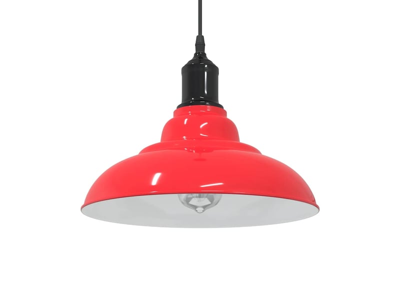  Lampe suspendue, suspension luminaire réglable hauteur e27 rouge brillant ø31cm métal  - Conforama B
