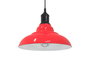 Lampe suspendue, suspension luminaire réglable hauteur e27 rouge brillant ø31cm métal