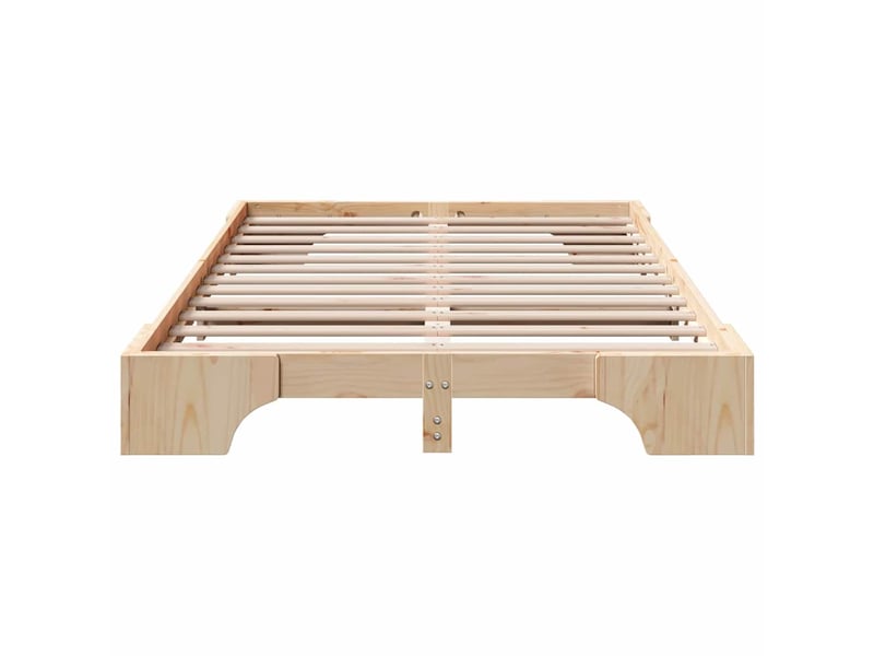  Lit double- lit adulte -  cadre de lit naturel 135 x 190 cm pin massif  - Conforama D