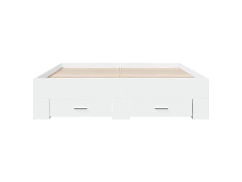Lit double- lit adulte - cadre de lit avec tiroirs sans matelas blanc 120x190 cm - Conforama C