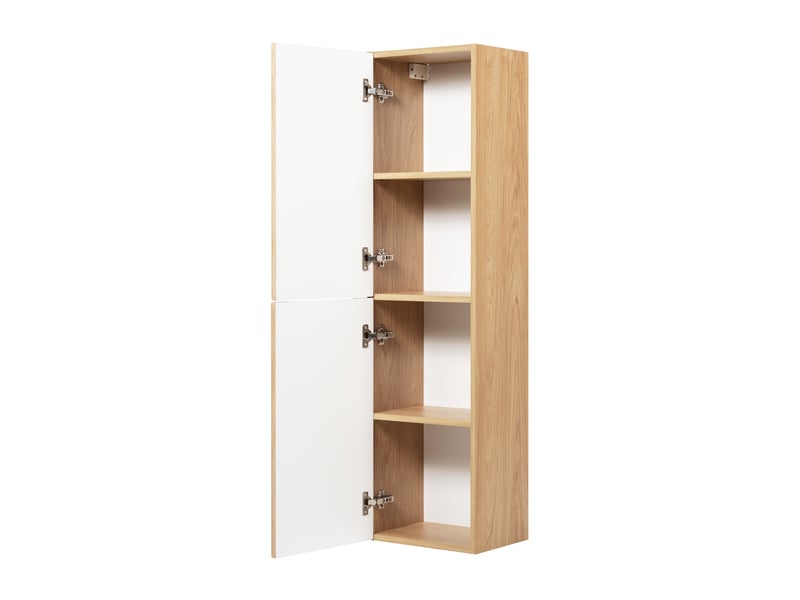 Meuble bas de salle de bain avec panier à linge flow chêne 40 cm  - Conforama W