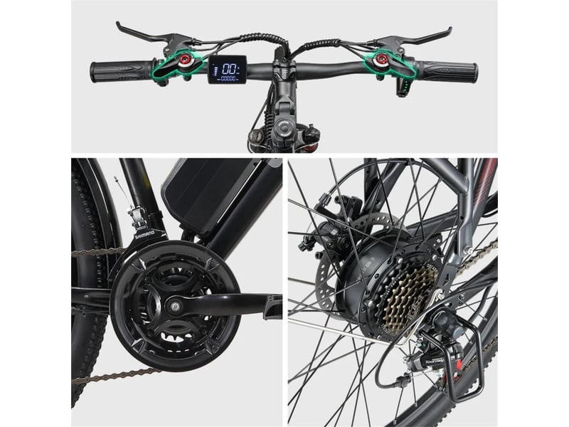  Vélo électrique 26po sinohon em200, 21 vitesses tout-terrain, noir  - Conforama D
