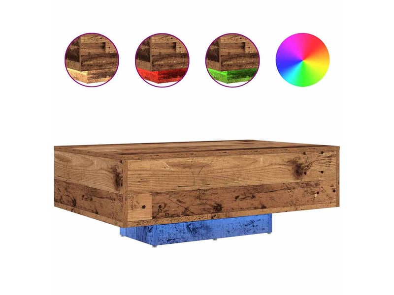  Table basse salon bois ancien 85 x 55 x 31 cm bois d'ingénierie  - Conforama A