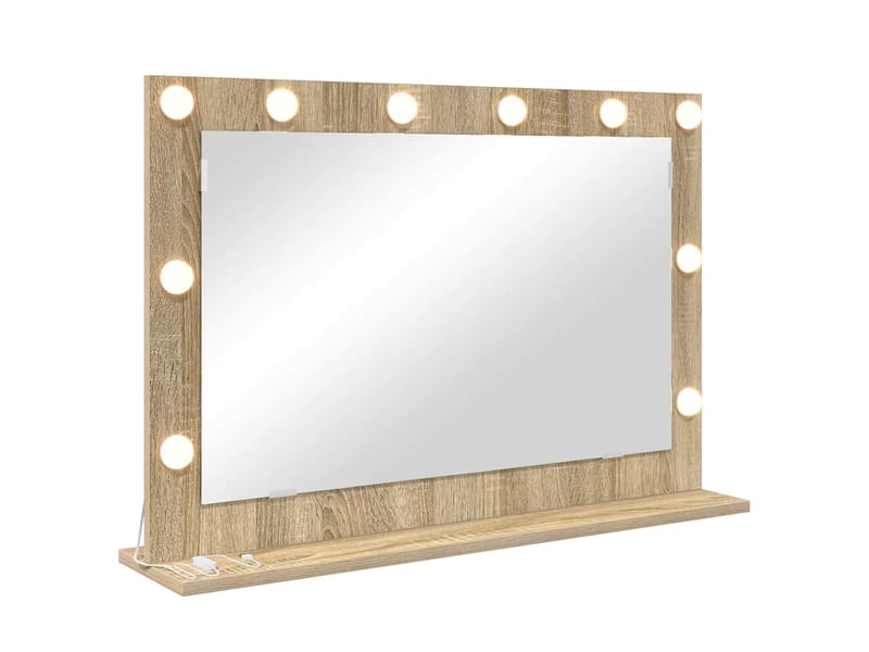 Miroir de vanité, miroir de coiffeuse chêne sonoma 80 x 55 x 18 cm rectangulaire cf62772  - Conforama A