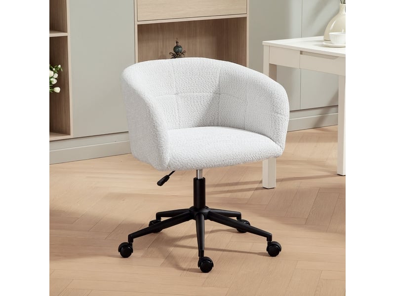  Chaise de bureau alren fauteuil pivotant rembourré crème noir  - Conforama B
