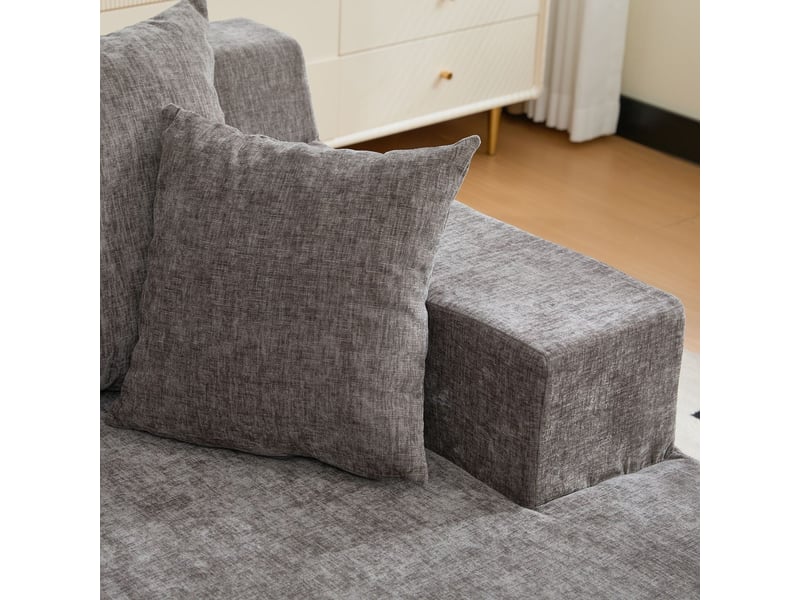  Canapé modulable structure modulaire revêtement en tissu chenille mousse haute élasticité 30d base antidérapante facile à déplacer  - Conforama C