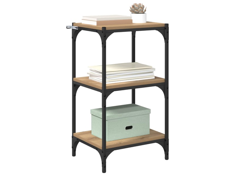  Bibliothèque 3 niveaux, armoire à livres 40 x 33 x 70,5 cm chêne artisanal  - Conforama C