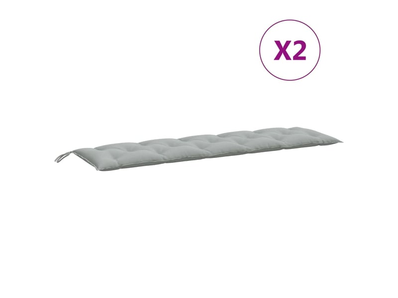 Lot de 2 coussins de banc de jardin, coussins d'assise gris clair mélangé tissu cf58656 - Conforama D
