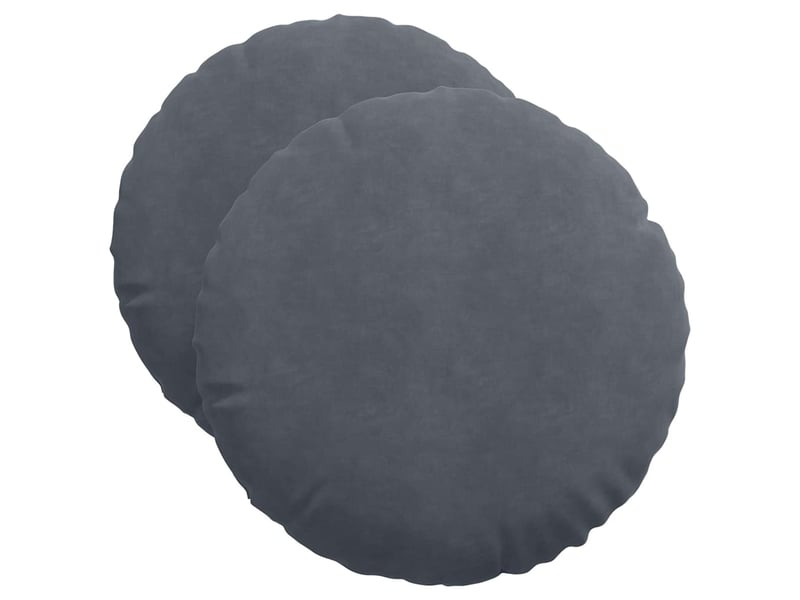  Lot de 2 coussins de siège, coussins décoratifs velours gris foncé ø50 x 19 cm cf59897  - Conforama A