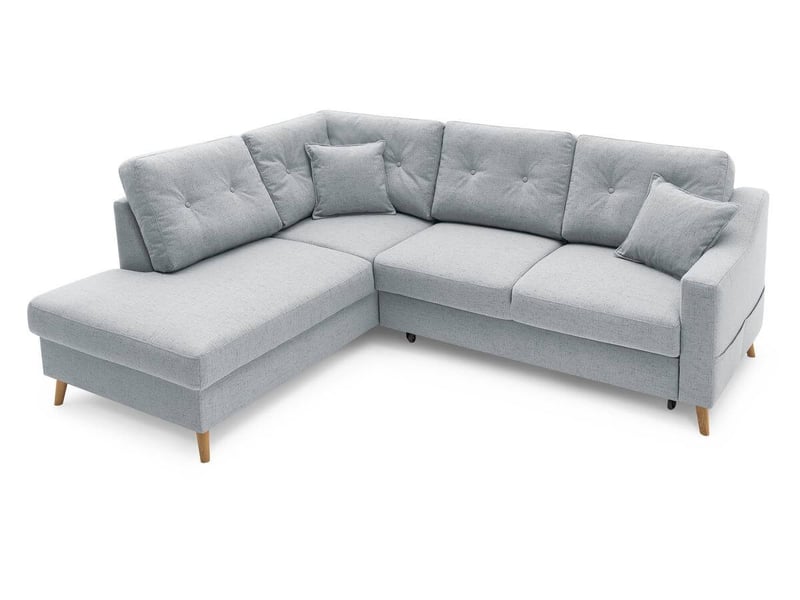  Bobochic canapé d'angle l convertible sweden gris clair  angle gauche SWEDEN - Conforama A