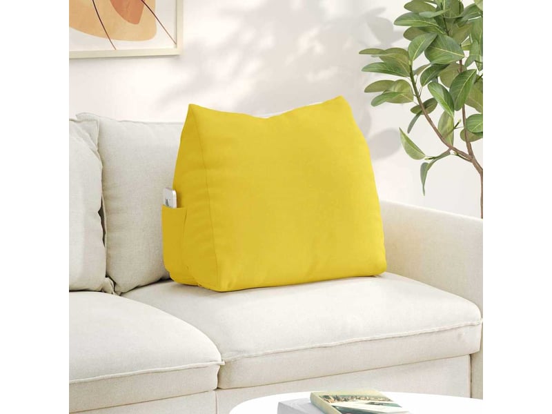 Coussin de dos, coussin de dossier jaune clair 60 x 20 x 50 cm tissu cf54788 - Conforama B