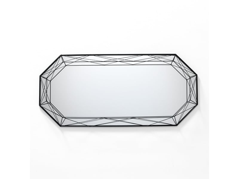 Miroir mural rectangulaire en métal noir mat shine 120  - Conforama D