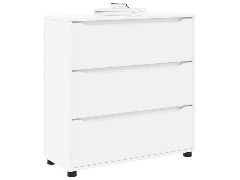  Armoire de rangement, commode de rangement 80 x 31 x 81 cm bois d'ingénierie blanc  - Conforama C