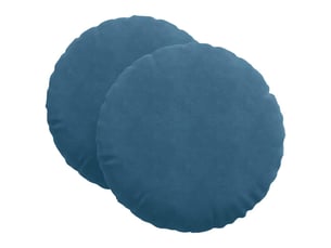 Lot de 2 coussins de siège, coussins décoratifs velours bleu ø60 x 21 cm cf59881