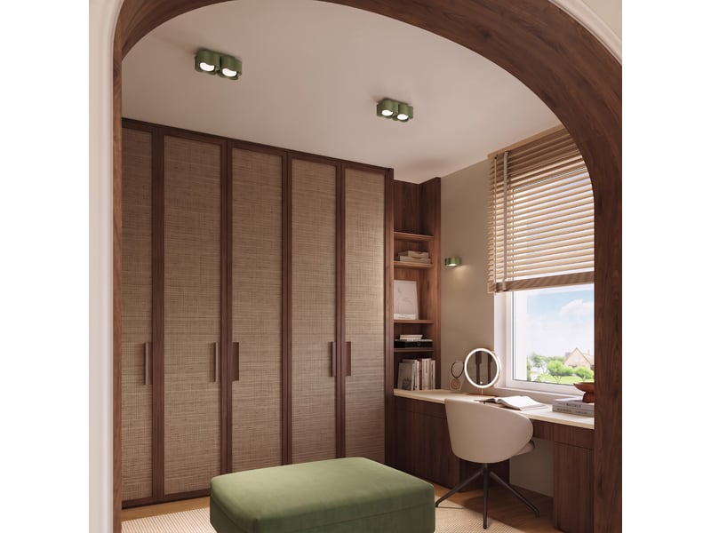 Plafonnier ovio 1 vert olive gx53 aluminium moderne 6x12x12cm SL.3347 - Conforama C