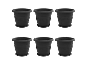 Jardinière - pots de plantes 6 pcs noir ø 34 x 28 cm plastique