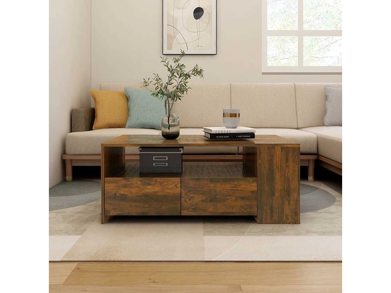  Table basse - table de salon - table à thé chêne fumé 102x55x42 cm bois d'ingénierie  - Conforama B