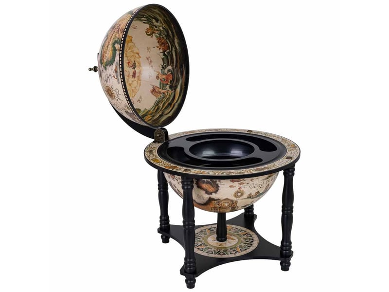  Meuble porte-bouteilles globe terrestre blanc l41,6 x 56 h cm  - Conforama E