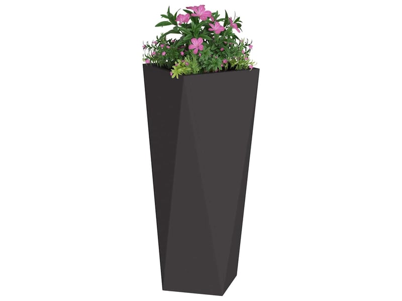  Jardinière - bac à fleurs 2 pcs noir 30 x 30 x 75 cm acier  - Conforama C