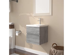Meuble de lavabo avec bassin intégré sonoma gris bois d'ingénierie shl4928