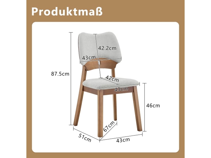  Ensemble de 2 chaises papillon en bois rembourrées – dossier papillon, salle à manger, design cuisine  - Conforama C