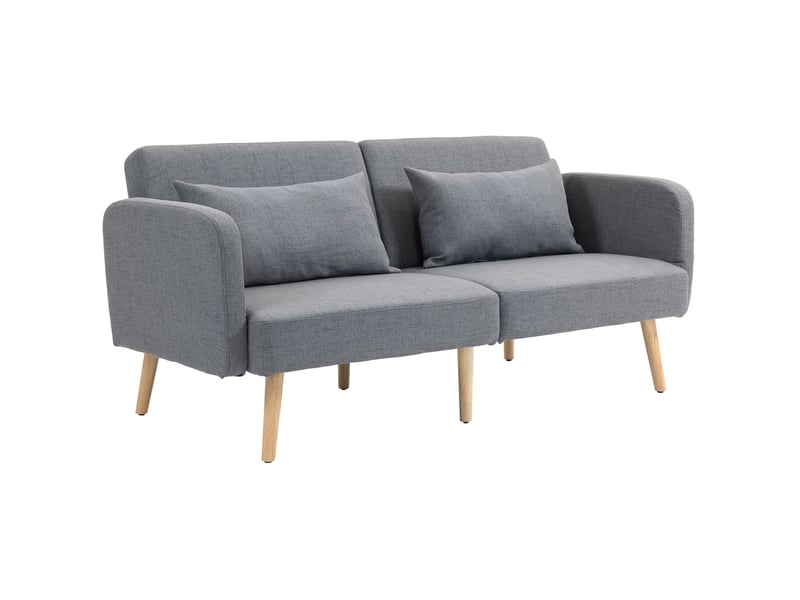  Canapé convertible 3 places 170x83x80 cm dossier réglable gris  - Conforama A