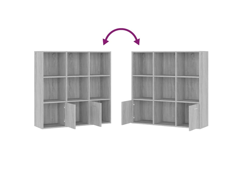  Bibliothèque, armoire à livres sonoma gris 98x30x98 cm  - Conforama E