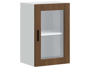 Armoire murale de cuisine et porte en verre porto chêne marron shl6544
