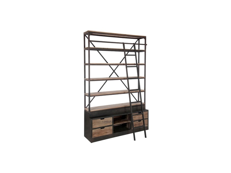  Etagère 4 niveaux echelle 243cm naturel &amp; noir  - Conforama A