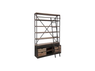 Etagère 4 niveaux echelle 243cm naturel & noir