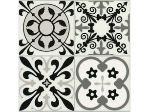 Crédence adhésive murale 3d motifs carreaux de ciment 4 pièces 25x25 cm