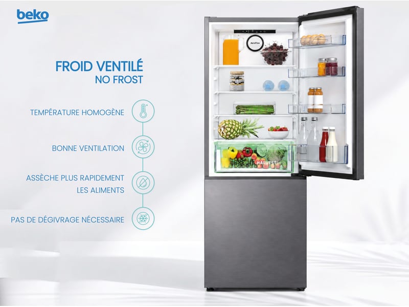 Réfrigérateur combiné (congélateur en bas) BEKO B5RCNE406HXBR - Conforama M