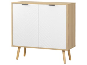 Meuble moderne multifonctionnel en panneaux de particules et bois de pin, avec trois étagères réglables, 77 x 35 x 77,5 cm