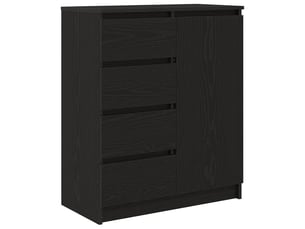 Buffet - bahut - meuble de rangement avec tiroirs chêne noir 71x35x84 cm bois d'ingénierie