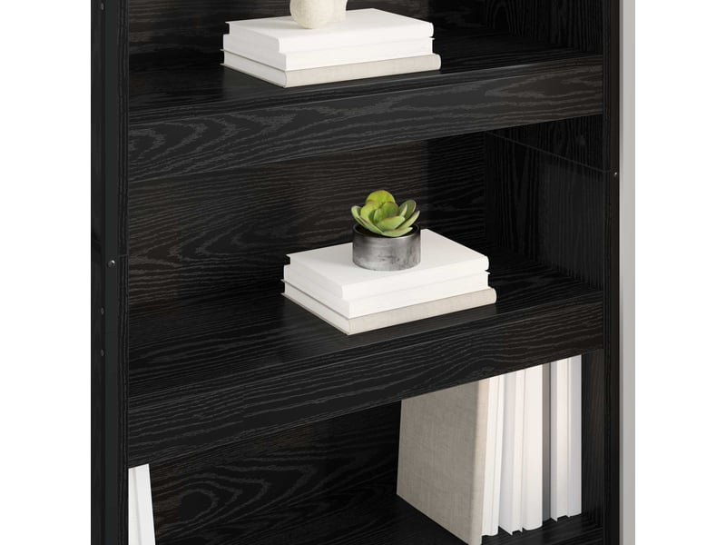  Bibliothèque, armoire à livres 80 x 30 x 155 cm bois d'ingénierie chêne noir  - Conforama D