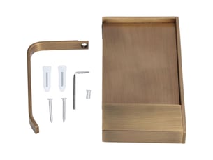 Porte-papier toilette antique doré bronze avec étagère et support téléphone