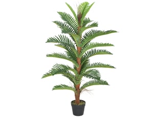 Palmier artificiel palmier 120 cm avec 24 feuilles en peva, plante décorative avec pot en plastique, vert