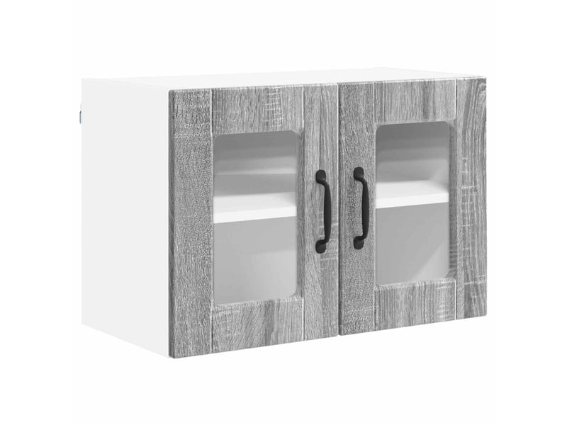 Cabinet en verre mural 2 pcs gris sonoma bois d'ingénierie shl3248 - Conforama E