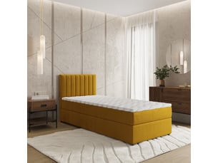 Lit avec rangement 100x200 cm <strong>MASSENO</strong>  <strong></strong> coloris jaune