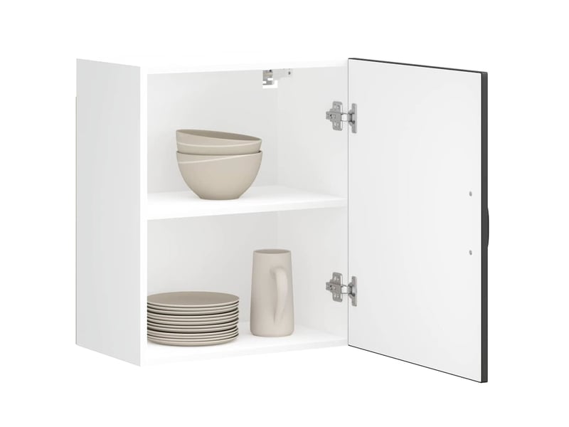  Meuble de rangement, armoire murale de cuisine kalmar en bois d'ingénierie noir  - Conforama D