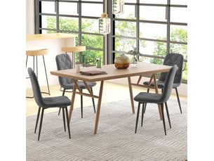 Chaises de salle à manger 45x54x87 cm lot de 4 avec dossier aspect velours métal gris