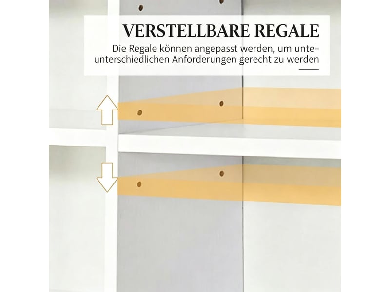  Meuble de rangement pour cd, jusqu’à 1116 cd, 528 dvd, en mdf, blanc, étagères réglables sur 3 niveaux, fixation murale incluse, charge maximale totale recommandée de 50 kg  - Conforama D
