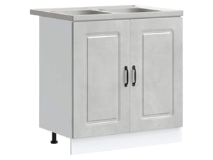 Meuble de rangement, armoire de cuisine kalmar gris béton 80x46x81,5cm