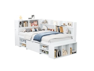 Lit simple 90x200 cm OKWISH coloris blanc