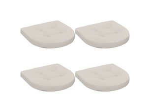 Lot de 4 coussins de siège, coussins d'assise 100 % polyester blanc cf60053