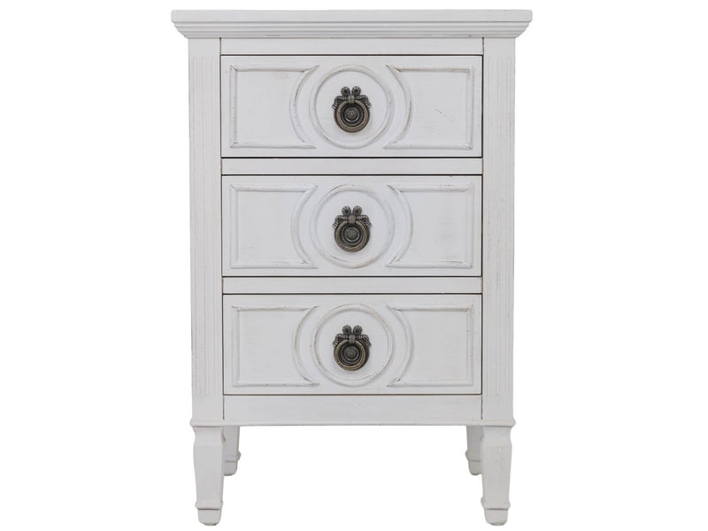  Table de chevet en bois blanc 46x32,5x67 cm h  - Conforama B