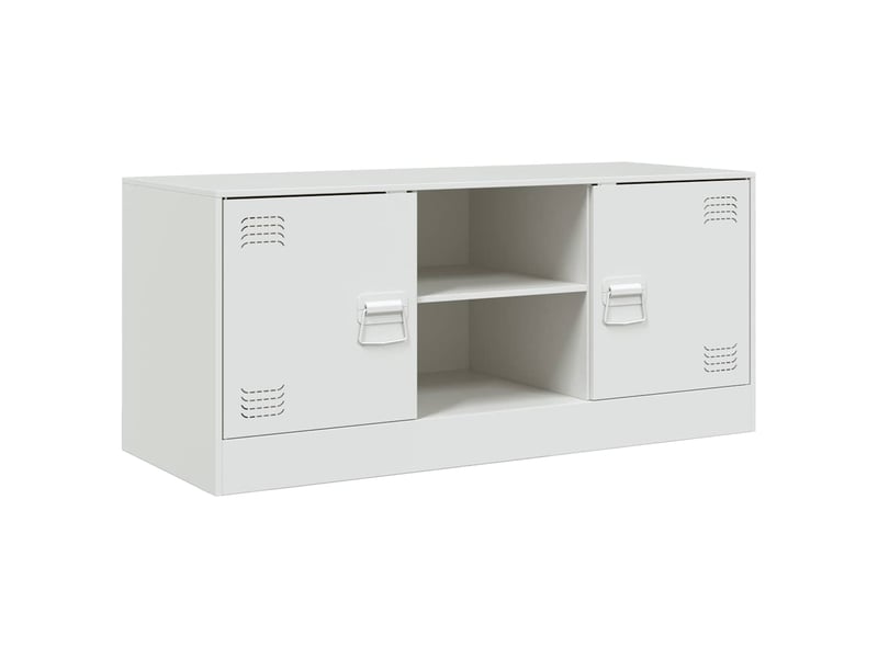  Meuble tv - banc tv - meuble de rangement blanc 99x39x44 cm acier  - Conforama A
