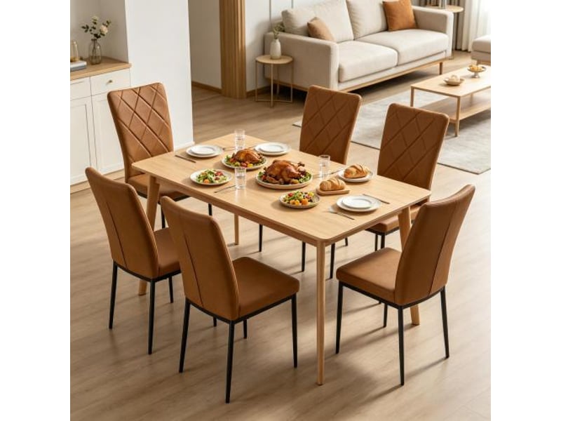  Chaises à haut dossier élégantes – salle d'attente, cuisine et salon – lot de 4 chaises de réception  - Conforama D