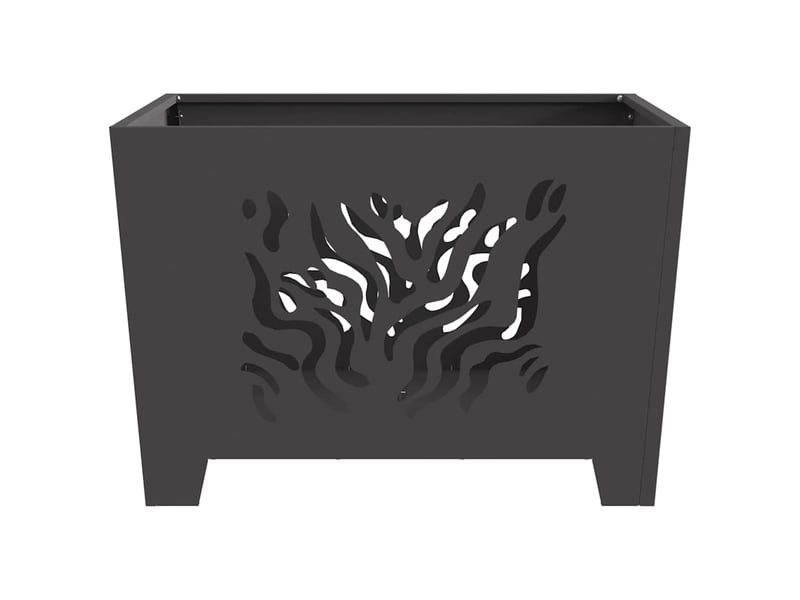  Brasero exterieur, foyer camping noir 60x60x40 cm acier patiné  - Conforama E