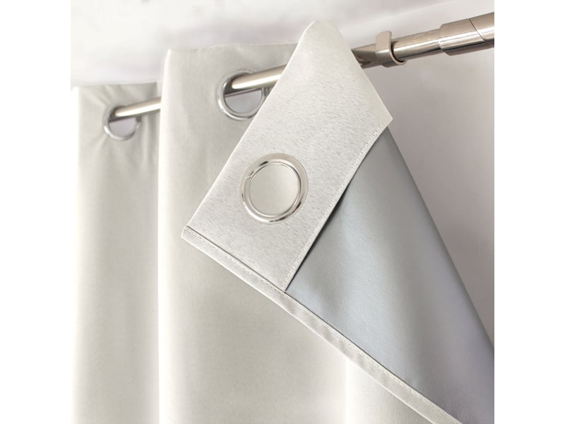 Rideaux occultant thermique, écru, 140x240 cm, lot de 2, avec œillets, collection oxford, cmadeco - beige LOT2-H2055ECR135240 - Conforama E